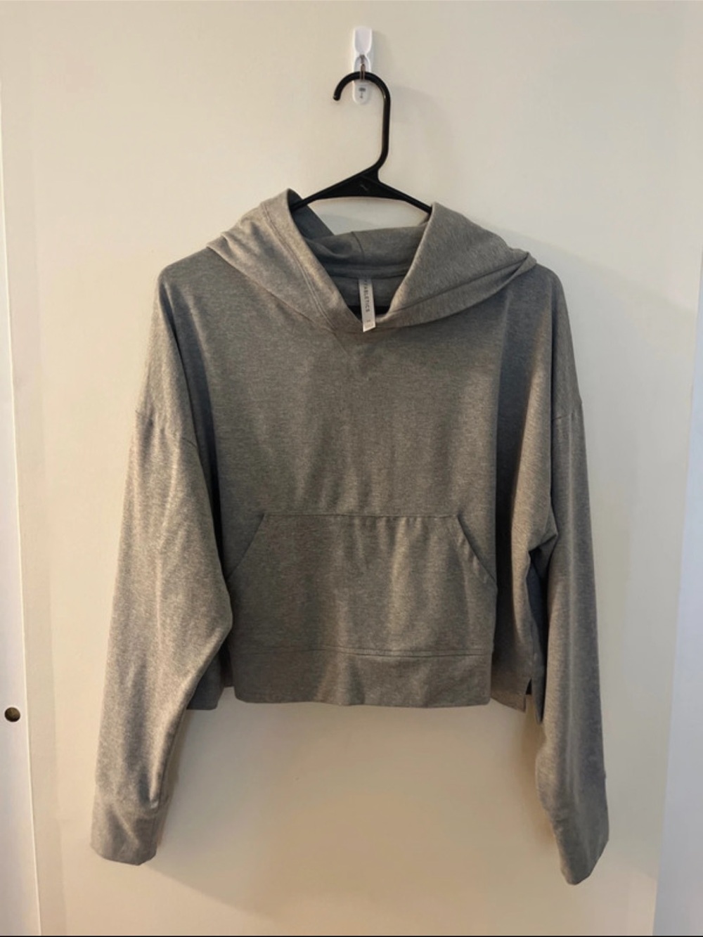 Fabletics Women's Gray Cropped Hoodie Sweater